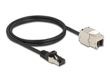 Delock Kabel RJ45 Stecker zu Keystone Modul RJ45 Buchse Cat.6A 1 m schwarz
