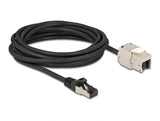 Delock Kabel RJ45 Stecker zu Keystone Modul RJ45 Buchse Cat.6A 5 m schwarz
