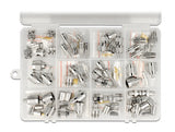 Delock Crimpbox 48-teilig 50 Ohm mit BNC, TNC und N Konnektoren