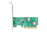 Delock PCI Express 4.0 x8 Karte zu 2 x intern SFF-8654 4i NVMe - Bifurcation - Low Profile Formfaktor