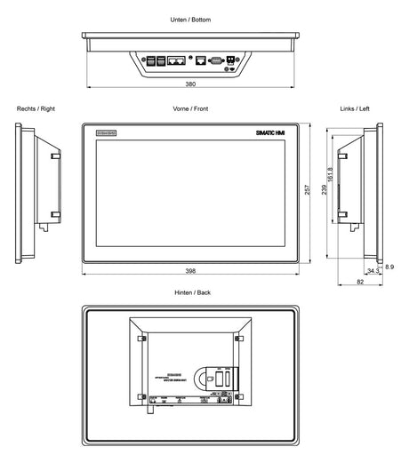 SIEMENS Grafik-Panel m.Farbdisplay DC 6AV2128-3QB06-0AX1 19,2-28,8V 2HW/IE