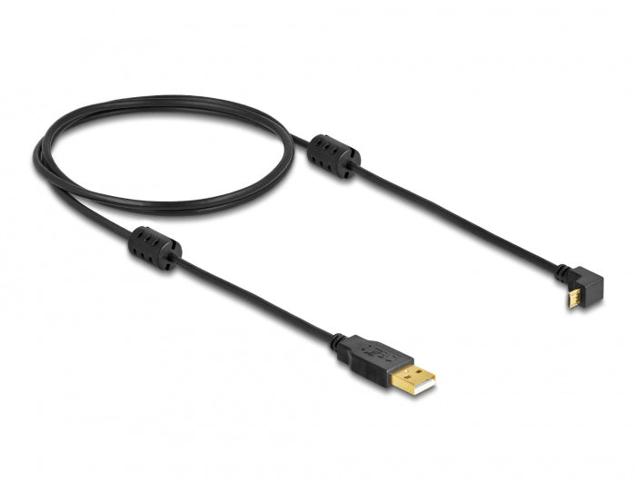 Delock Kabel USB-A Stecker > USB micro-B Stecker gewinkelt 90° oben / unten