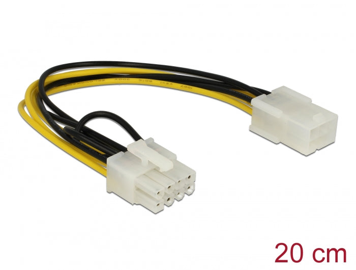 Delock Stromkabel PCI Express 6 Pin Buchse > PCI Express 8 Pin Stecker 20 cm