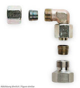 Adapter 3/8 UNF/10mm Ermeto, Winkel für NH3 und brennbare KM
