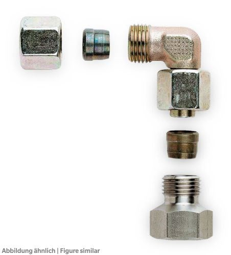 Adapter 3/8 UNF/10mm Ermeto, Winkel für NH3 und brennbare KM