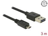 Delock Kabel EASY-USB 2.0 Typ-A Stecker > EASY-USB 2.0 Typ Micro-B Stecker 3 m schwarz