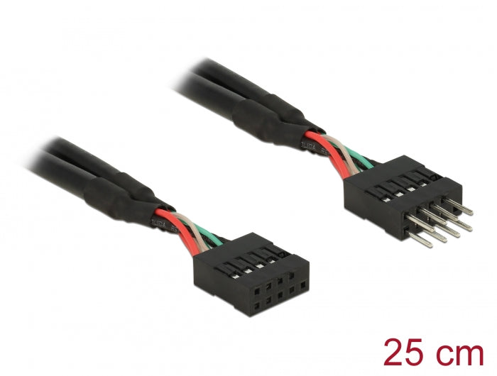 Delock USB 2.0 10 Pin Verlängerungskabel Pfostenstecker > Pfostenbuchse 25 cm