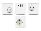 Delock Steckdosenwürfel mit Verlängerungskabel 3-fach mit Kindersicherung und USB Ladegerät, 1,5 m Kabel, weiß