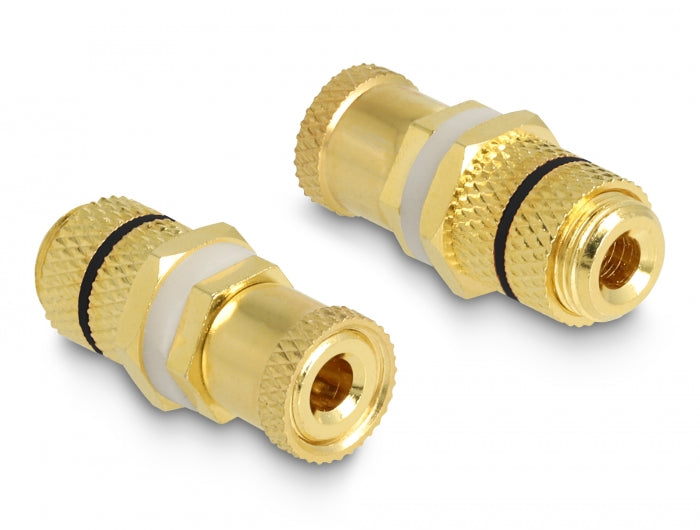 Delock Audio Adapter Polklemme zu Polklemme zum Einbau, Farbring schwarz