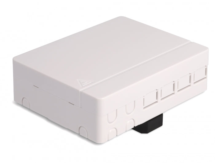 Delock LWL Anschlussdose für Hutschiene 4 x SC Simplex oder LC Duplex weiß