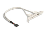 Delock Slotblech 2 x USB 2.0 Typ A Buchse extern