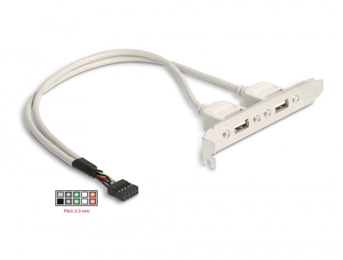 Delock Slotblech 2 x USB 2.0 Typ A Buchse extern
