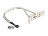 Delock Slotblech 2 x USB 2.0 Typ A Buchse extern