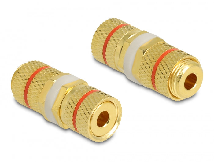Delock Audio Adapter Polklemme zu Polklemme zum Einbau, Farbring rot