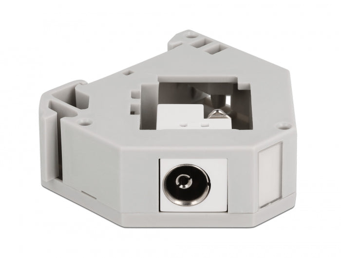 Delock Hutschienenadapter mit Keystone IEC Buchse zu Terminalblock