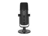 Delock Multifunktionales Doppelkapsel USB Mikrofon mit 3,5 mm Klinken Kopfhöreranschluss und Lautstärkeregler + Quick-Mute Funktion