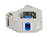 Delock Hutschienenadapter mit Keystone SC Simplex Buchse zu SC Simplex Buchse blau