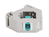 Delock Hutschienenadapter mit Keystone SC Simplex Buchse zu SC Simplex Buchse aqua