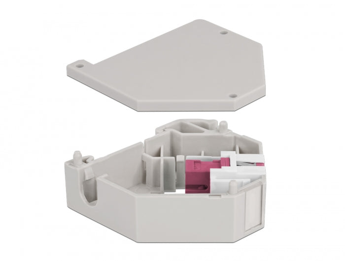 Delock Hutschienenadapter mit Keystone SC Simplex Buchse zu SC Simplex Buchse violett