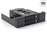 Delock Slim Bay Wechselrahmen für 2 x 2.5″ U.2 NVMe SSD mit 5.25″ Rahmen