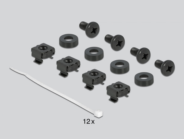 Delock 19″ Kabelmanagement Bürstenleiste mit Kabelbefestigung 1 HE schwarz