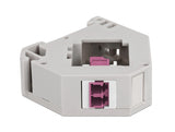 Delock Hutschienenadapter mit Keystone LC Duplex Buchse zu LC Duplex Buchse violett