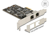 Delock PCI Express x2 Netzwerkkarte 2,5 Gigabit LAN 2 x RJ45 i225