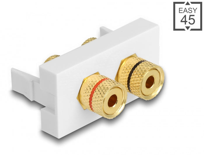 Delock Easy 45 Modul 2 x Polklemme, Farbring rot / schwarz 22,5 x 45 mm