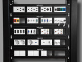 Delock Easy 45 19″ Patchpanel Ausschnitt 4 x 90,5 x 45,2 mm, 2 HE, schwarz