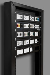Delock Easy 45 19″ Patchpanel Ausschnitt 4 x 90,5 x 45,2 mm, 2 HE, schwarz