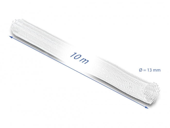 Delock Geflechtschlauch selbstschließend 10 m x 13 mm weiß