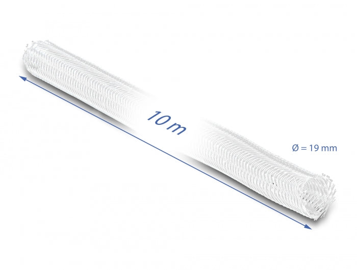 Delock Geflechtschlauch selbstschließend 10 m x 19 mm weiß