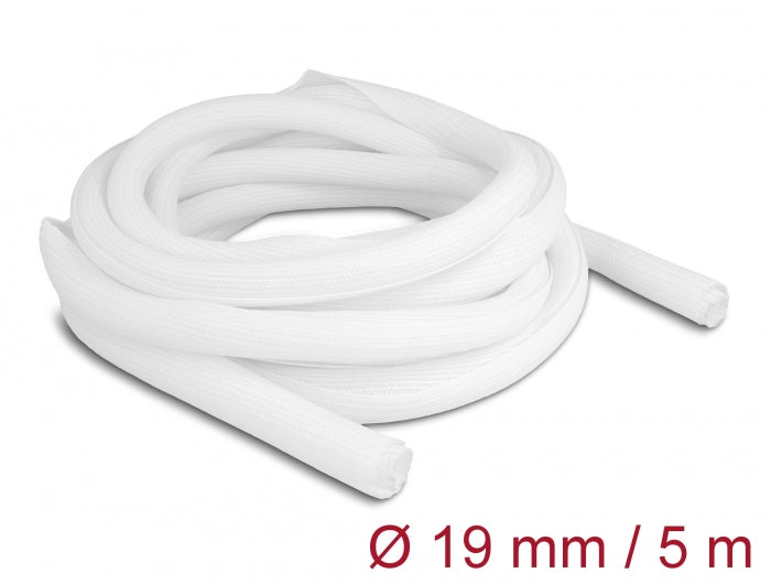 Delock Geflechtschlauch selbstschließend 5 m x 19 mm weiß