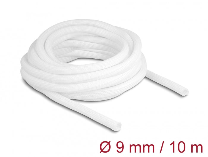 Delock Geflechtschlauch selbstschließend 10 m x 9 mm weiß