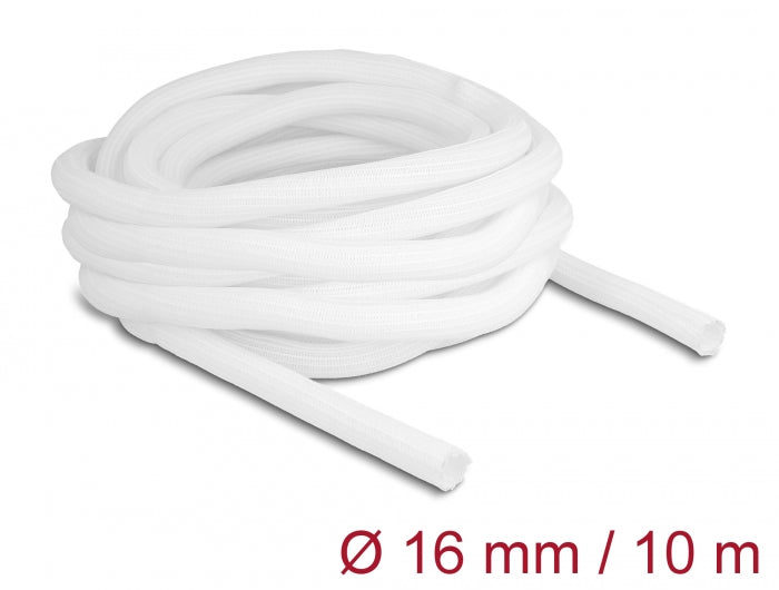 Delock Geflechtschlauch selbstschließend 10 m x 16 mm weiß
