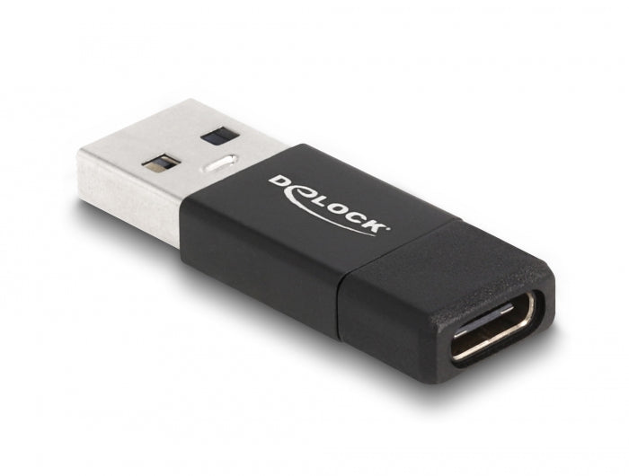 Delock USB 3.2 Gen 2 Adapter USB Typ-A Stecker zu USB Type-C™ Buchse aktiv schwarz
