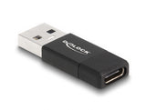 Delock USB 3.2 Gen 2 Adapter USB Typ-A Stecker zu USB Type-C™ Buchse aktiv schwarz
