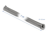 Delock Geflechtschlauch mit Reißverschluss hitzebeständig 1 m x 20 mm grau
