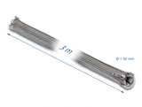 Delock Geflechtschlauch mit Reißverschluss hitzebeständig 3 m x 50 mm grau