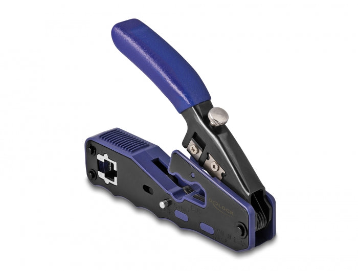 Delock Crimpzange für 8P/ RJ45 Modularstecker mit Klinge und Abisolierer (Easy-Connect)