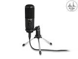 Delock USB Kondensator Mikrofon mit Ständer 24 Bit / 192 kHz für PC und Notebook