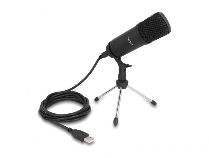 Delock Professionelles USB Kondensator Mikrofon 24 Bit / 192 kHz für PC und Notebook