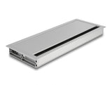 Delock Kabeldurchführung für Tischeinbau mit Bürste 300 x 120 x 28 mm silber