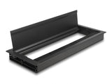 Delock Kabeldurchführung für Tischeinbau mit Bürste 300 x 120 x 28 mm schwarz