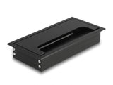 Delock Kabeldurchführung für Tischeinbau mit Bürste 160 x 80 x 28 mm schwarz