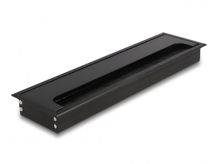 Delock Kabeldurchführung für Tischeinbau mit Bürste 300 x 80 x 28 mm schwarz