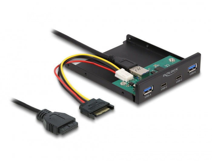 Delock Front Panel 3.5″ USB 5 Gbps 2 x USB Type-C™ + 2 x USB Typ-A
