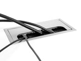 Delock Kabeldurchführung für Tischeinbau mit Bürste 280 x 80 x 28 mm silber
