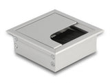 Delock Kabeldurchführung für Tischeinbau mit Bürste 80 x 80 x 28 mm silber