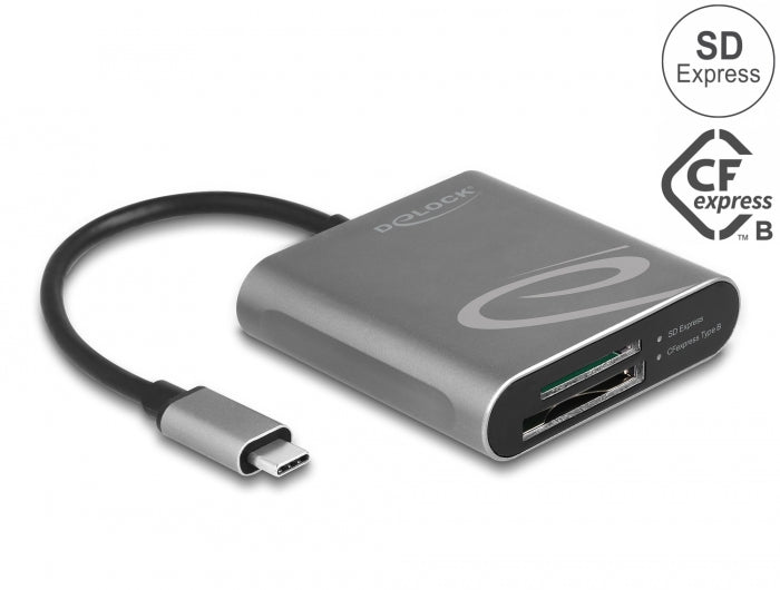 Delock USB Type-C™ Card Reader für SD Express und CFexpress Speicherkarten